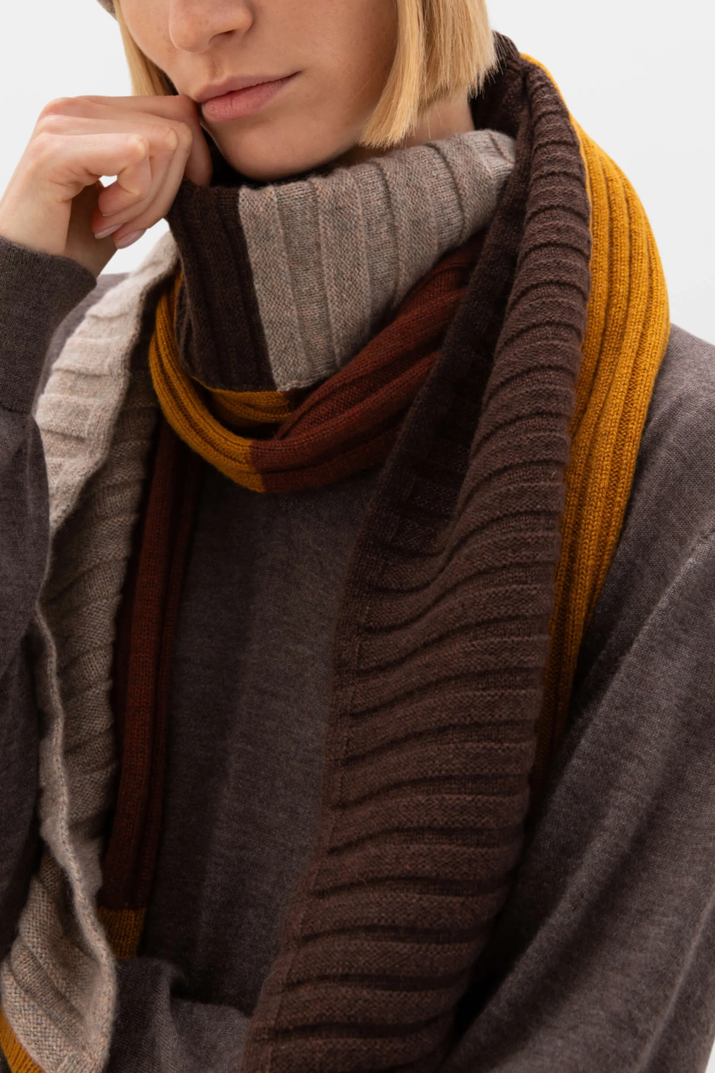 Colour Block Cashmere Scarf