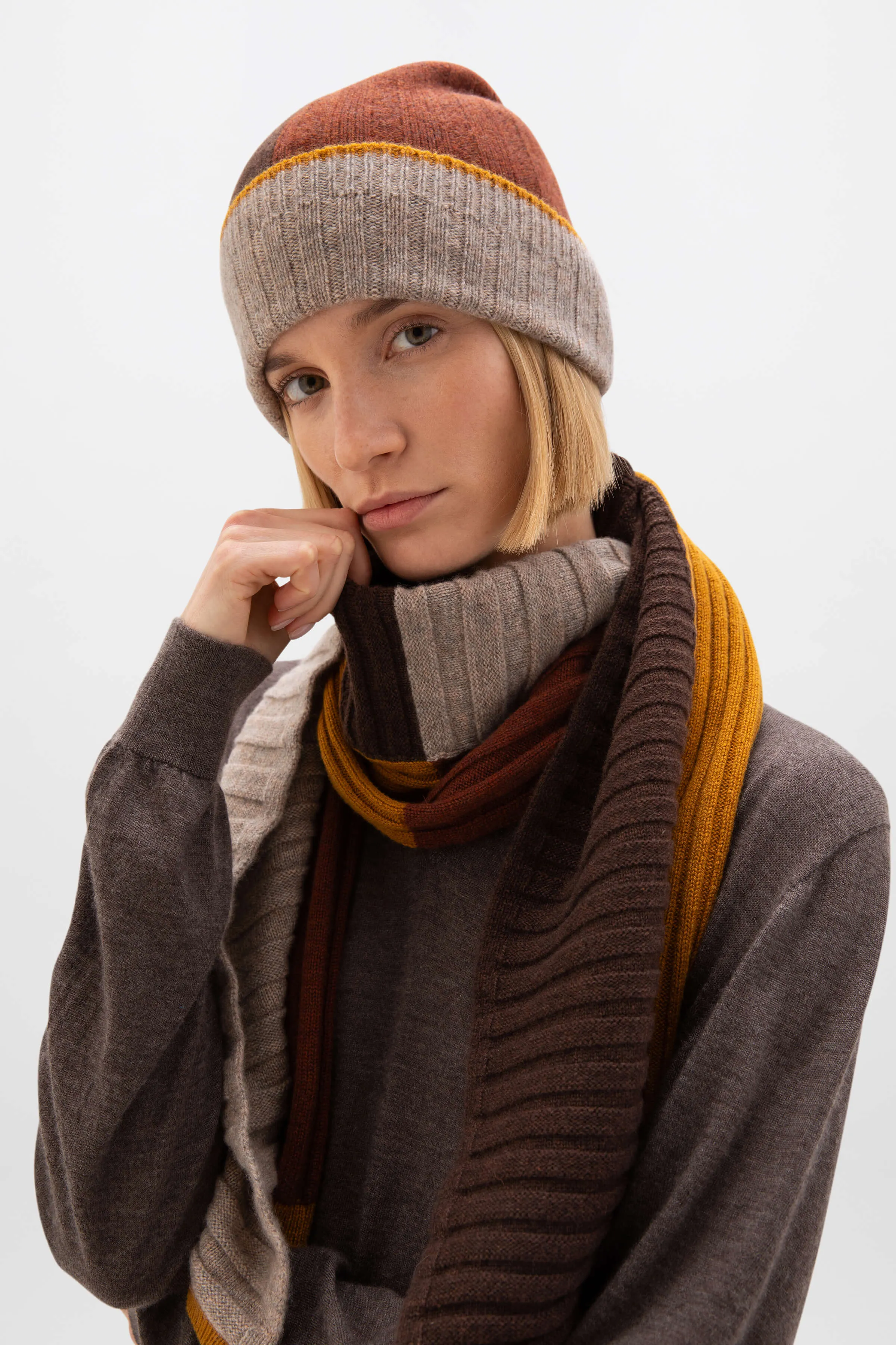Colour Block Cashmere Scarf