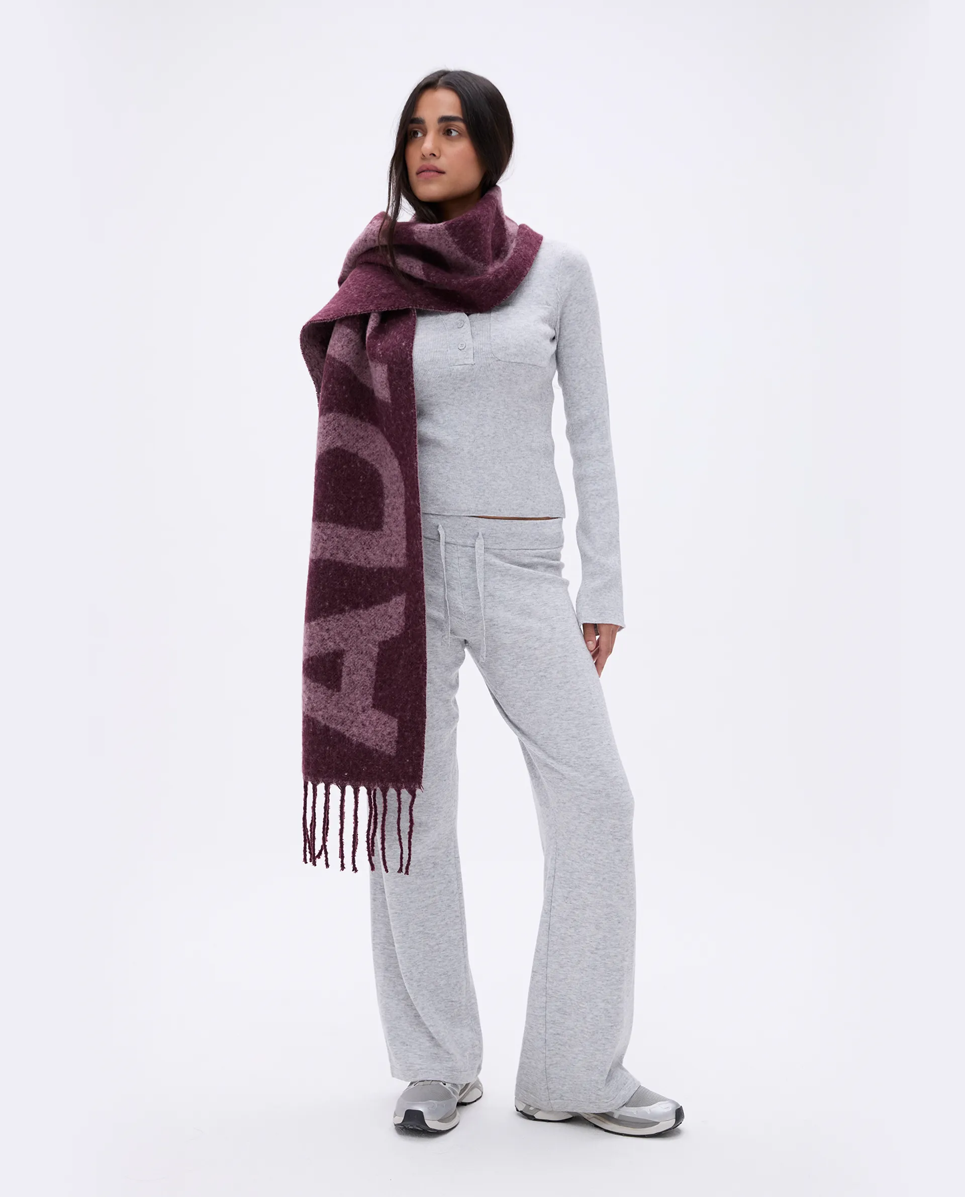Dark Cherry Knit Scarf - Optimized!