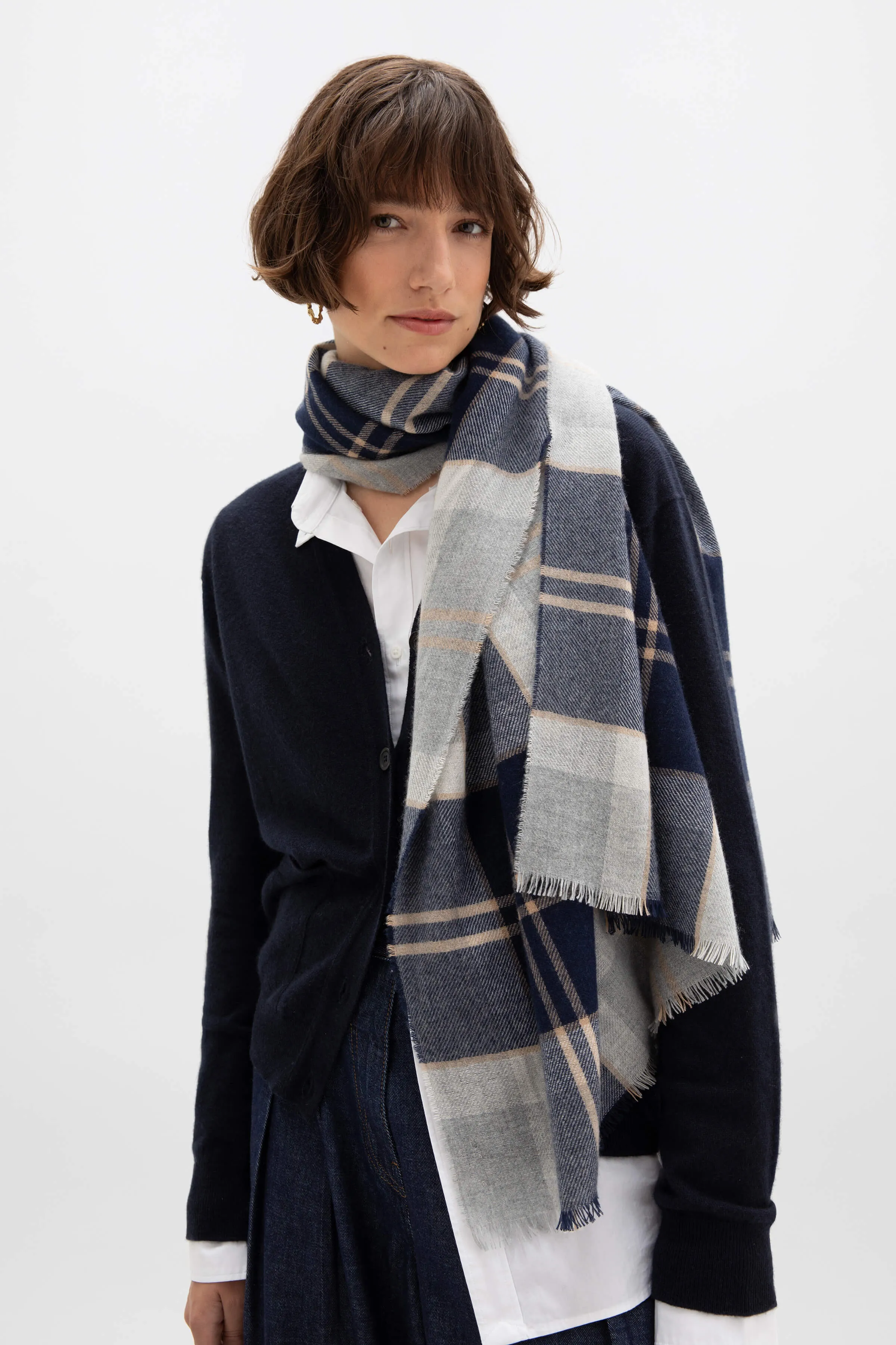 Lightweight Tartan Cashmere Stole