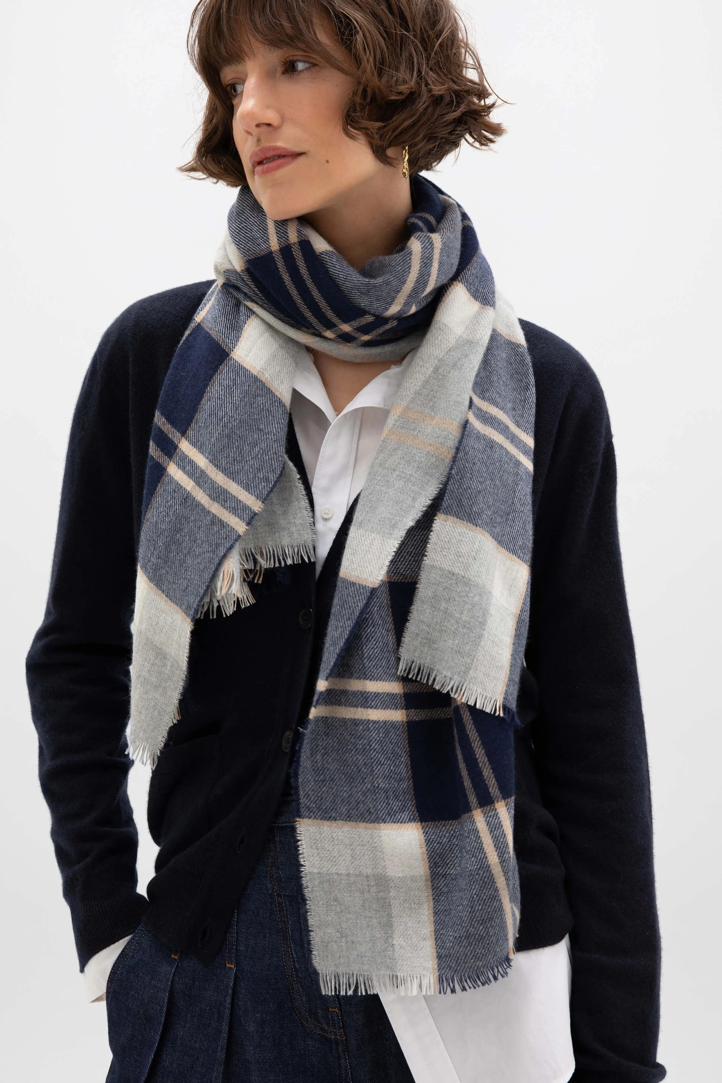 Lightweight Tartan Cashmere Stole