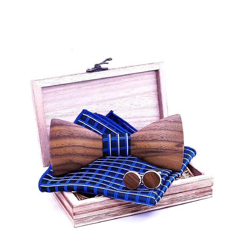 Stylish Theodore Wooden Bow Tie Set – Unique Handmade Accessory for Men – Perfect for Weddings, Formal Events, and Gifts
