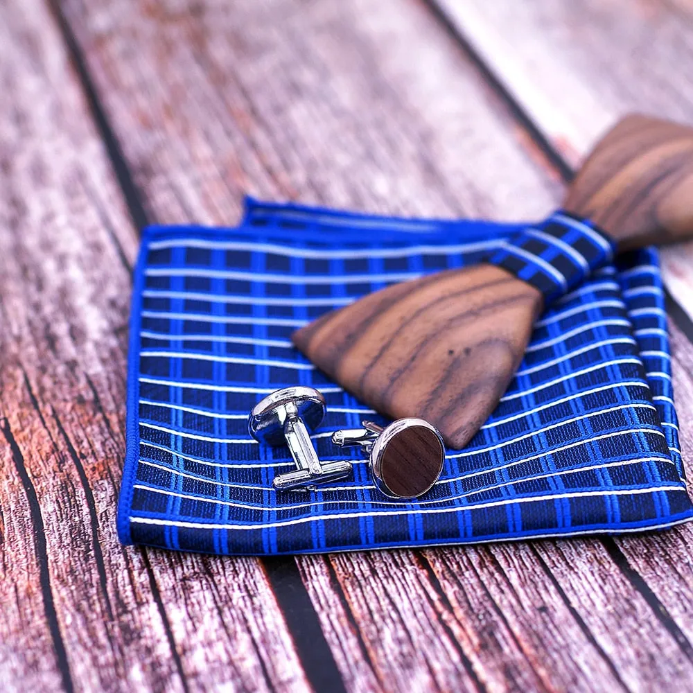 Stylish Theodore Wooden Bow Tie Set – Unique Handmade Accessory for Men – Perfect for Weddings, Formal Events, and Gifts